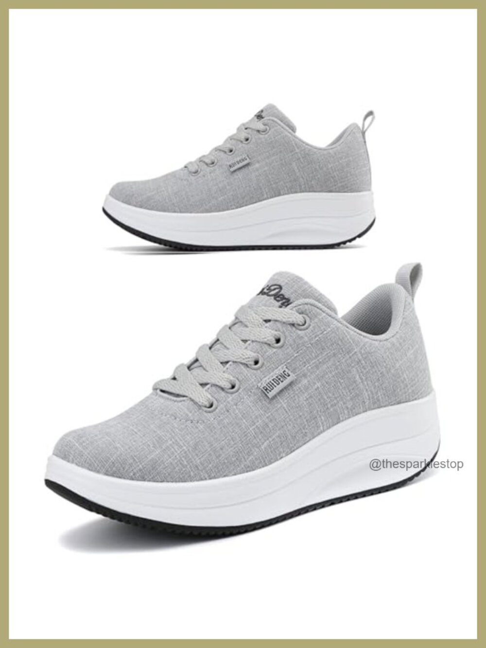 Women's Slip Resistant Walking Shoes 2 Inch Platform Chunky Sneakers